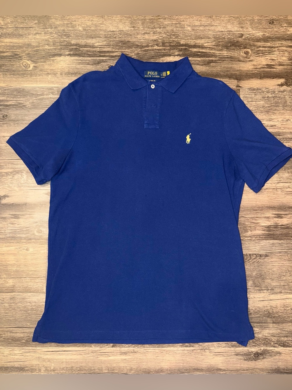Polo by Ralph Lauren Blue Polo with Yellow Pony Embroidery. Classic fit